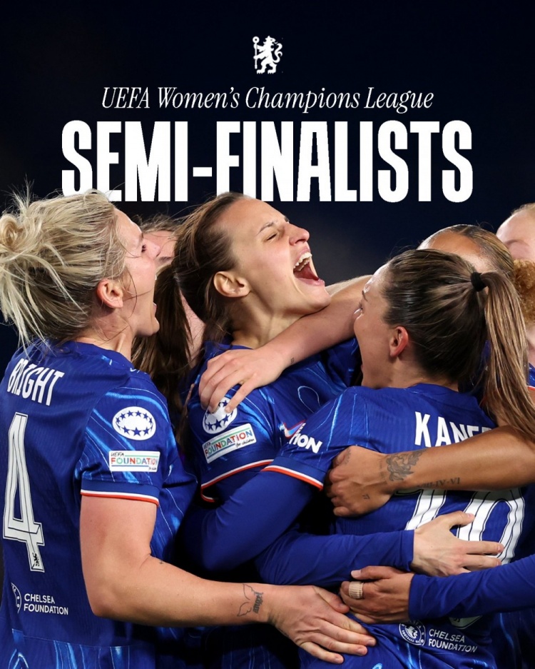 女足歐冠：切爾西3-0曼城&總比分3-2逆轉晉級四強，將對陣巴薩